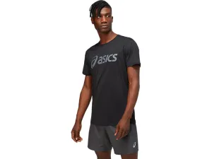 ASICS MEN'S SILVER LOGO BLACK TEE