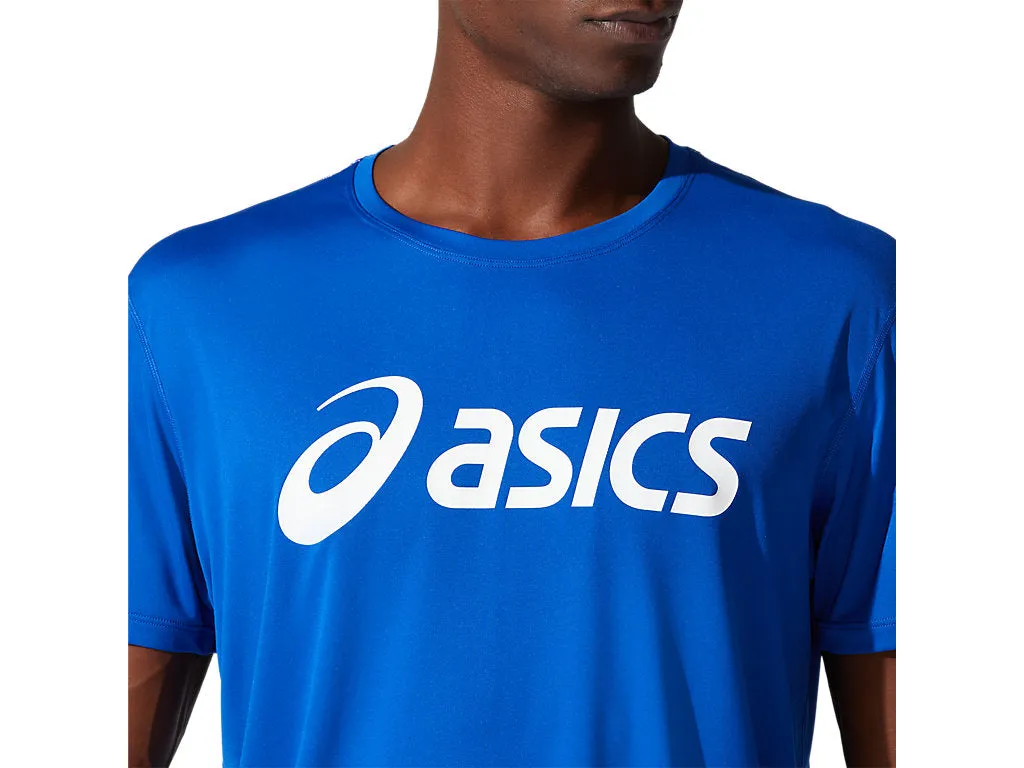 ASICS MEN'S SILVER LOGO BLUE TEE