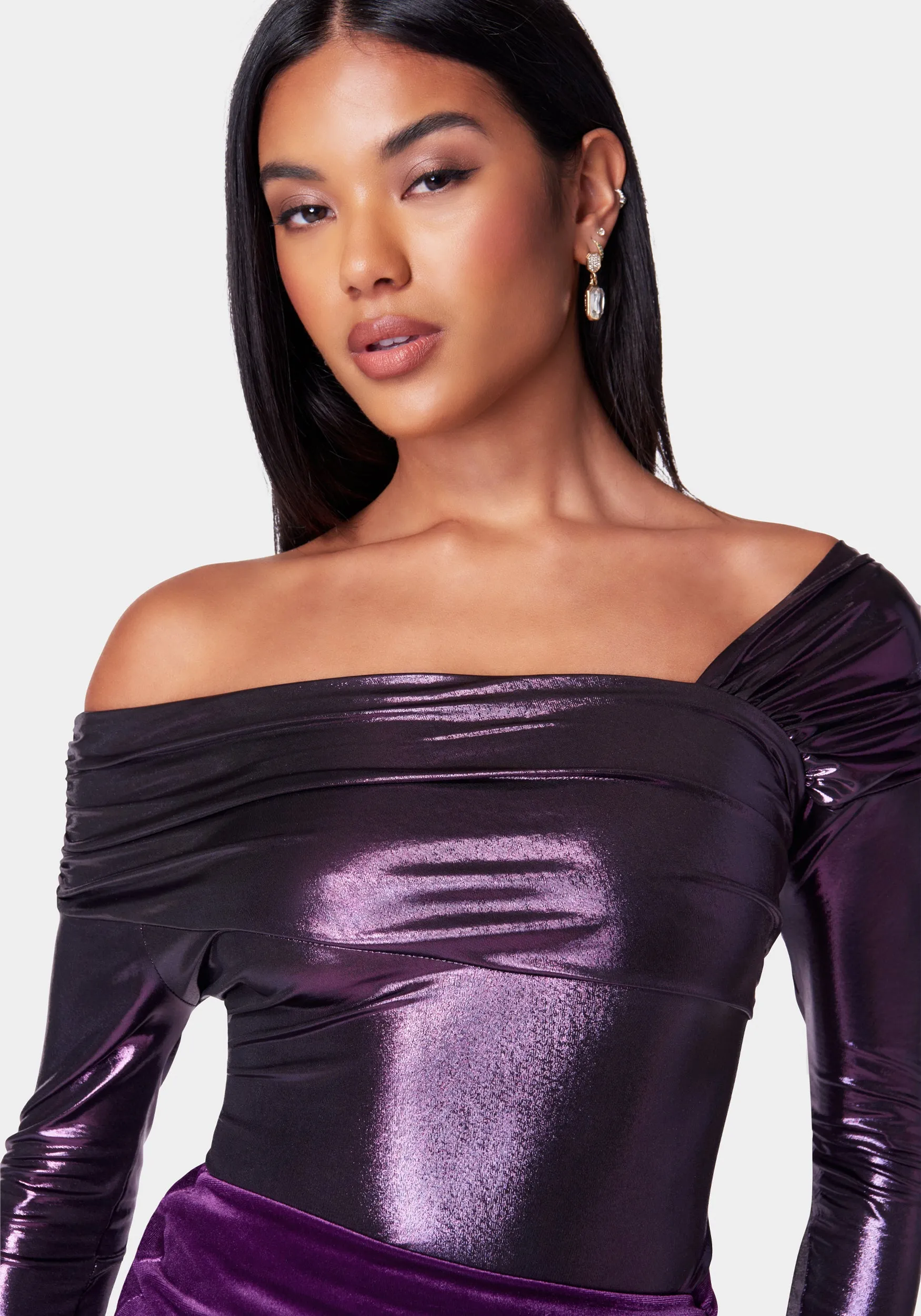 Asymmetric Draped Knit Top