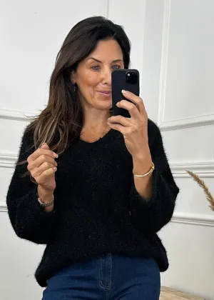 Aurelia Black Batwing Sleeve Jumper
