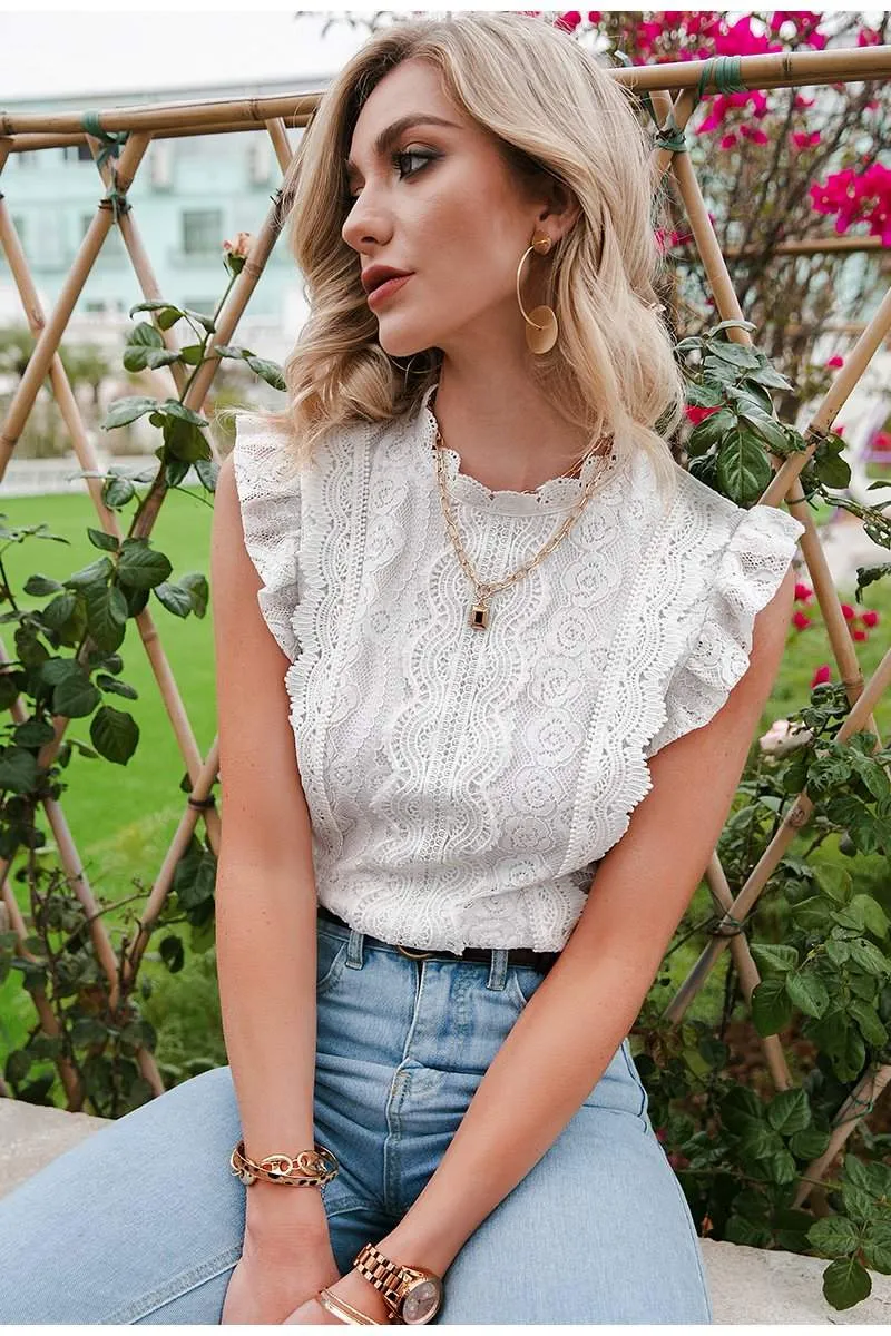Avery White Lace Top