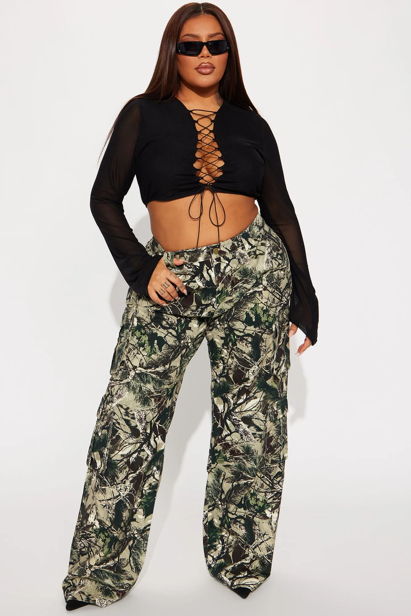 Aviva Lace Up Top - Black