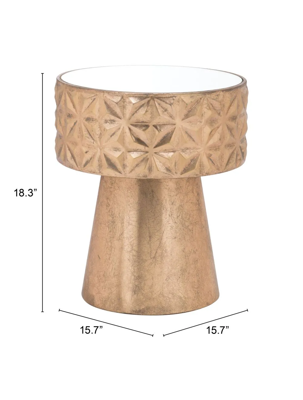 Aztec Side Table Gold