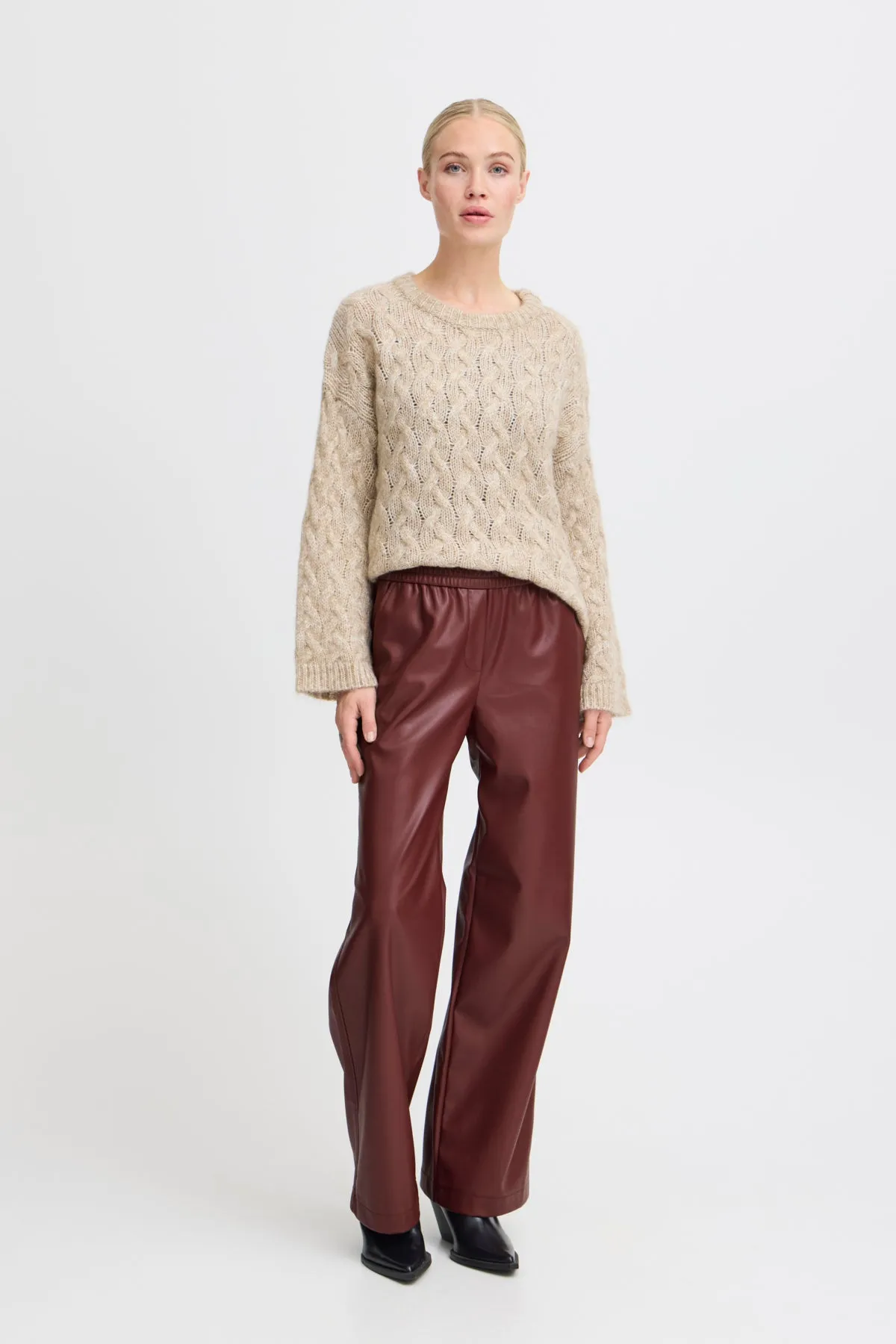 B Young Daja Leather look Jogger Pants