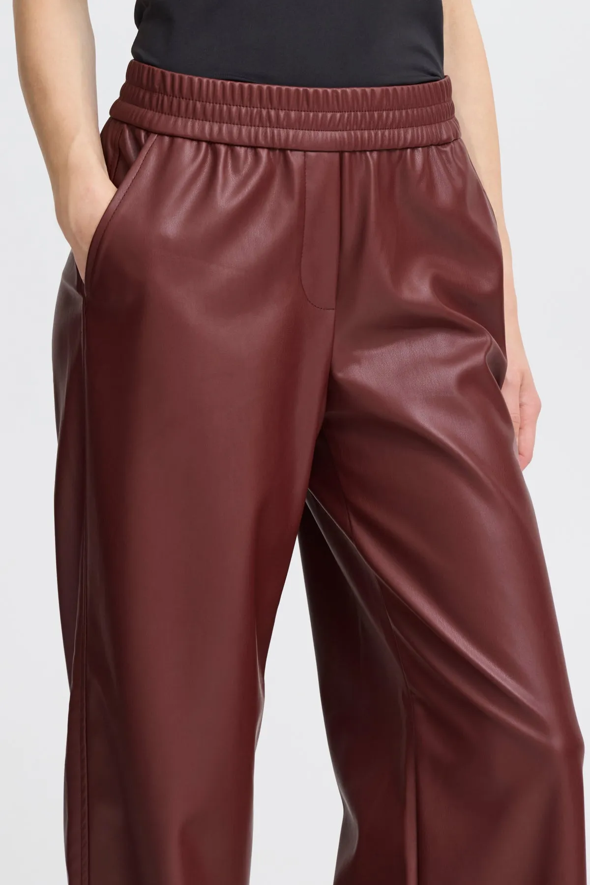 B Young Daja Leather look Jogger Pants