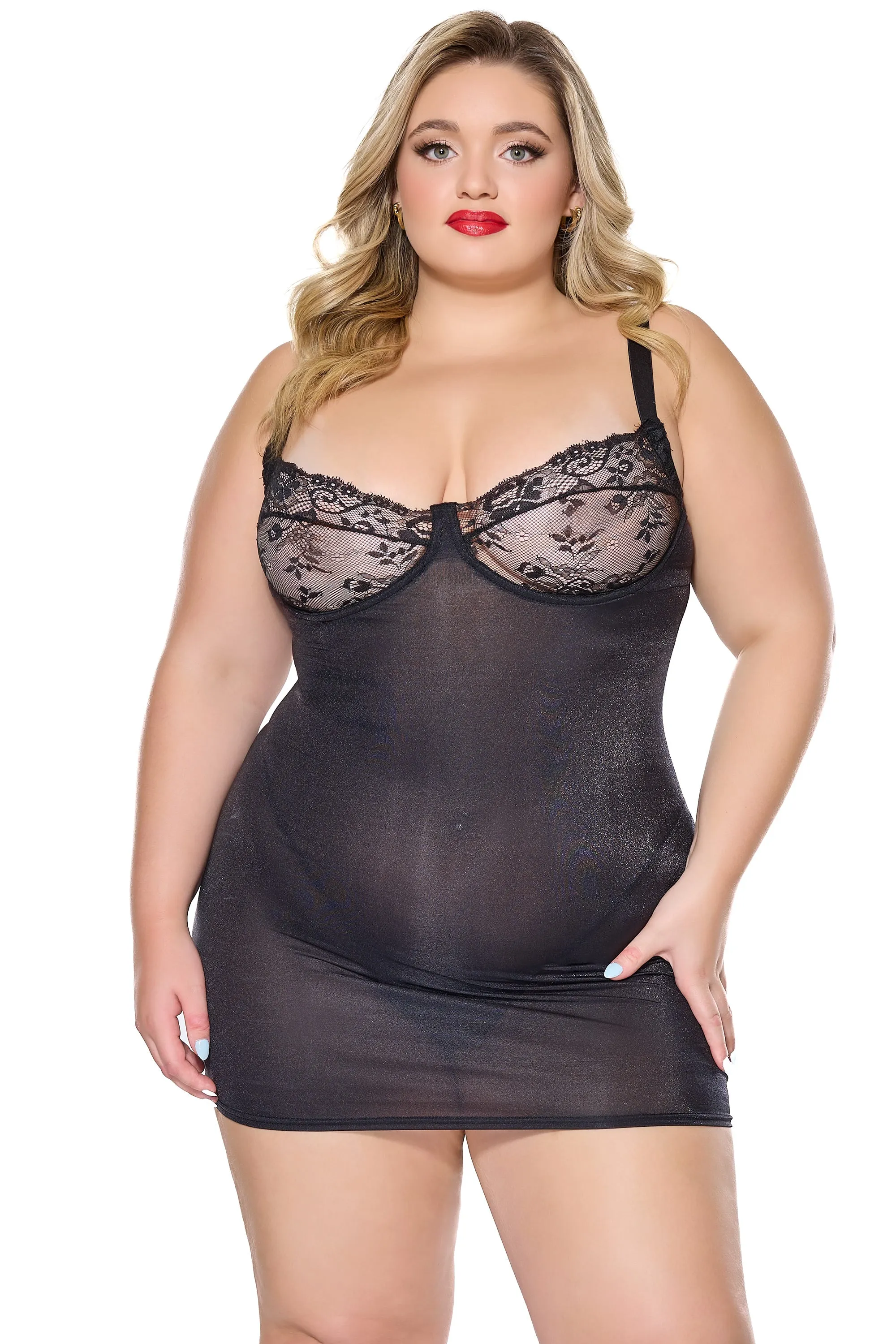 Back Faux Lace-up Detail Chemise
