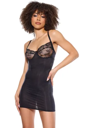Back Faux Lace-up Detail Chemise