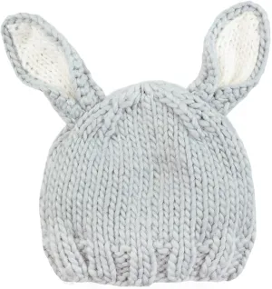 Bailey Bunny Knit Hat in Grey with White Ears