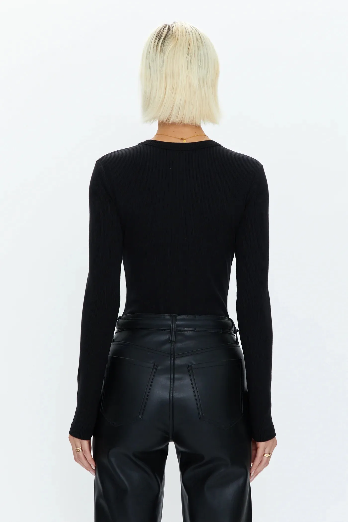 Bailey LS Thong Bodysuit | Noir
