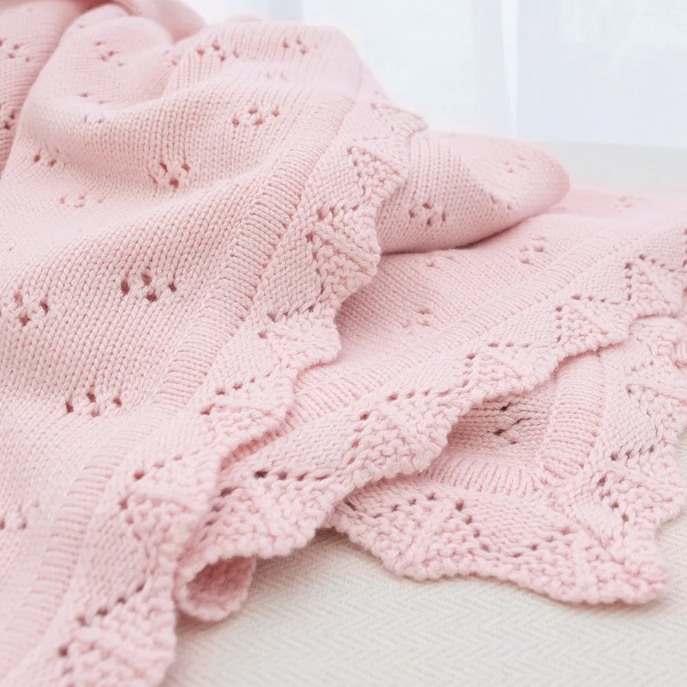 Bamboo Cotton Heirloom Blanket - Blush