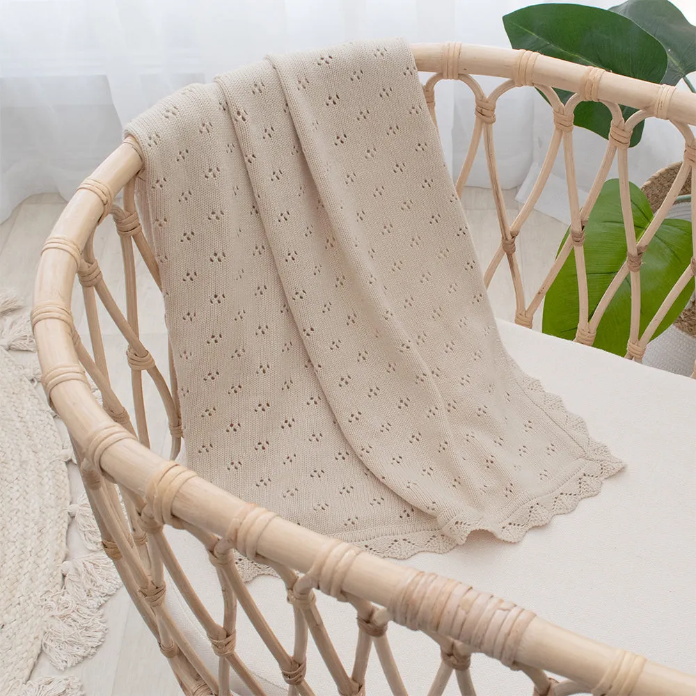 Bamboo Cotton Heirloom Blanket - Sand