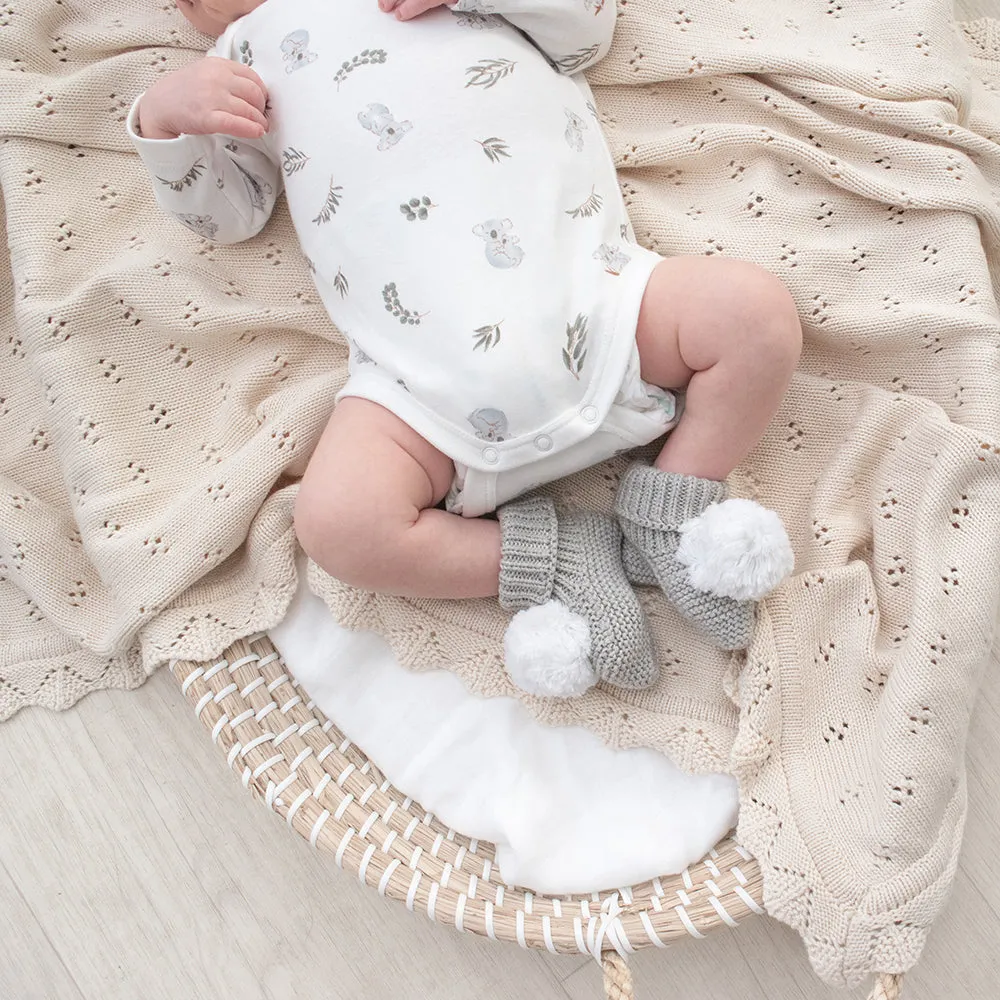 Bamboo Cotton Heirloom Blanket - Sand
