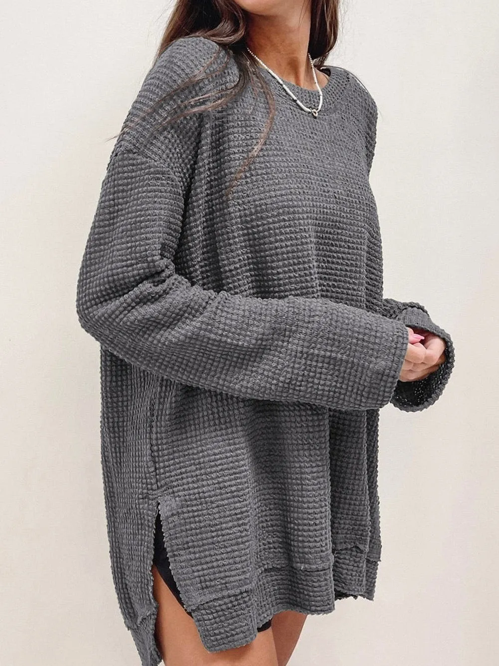 Basic Waffle Knit Top