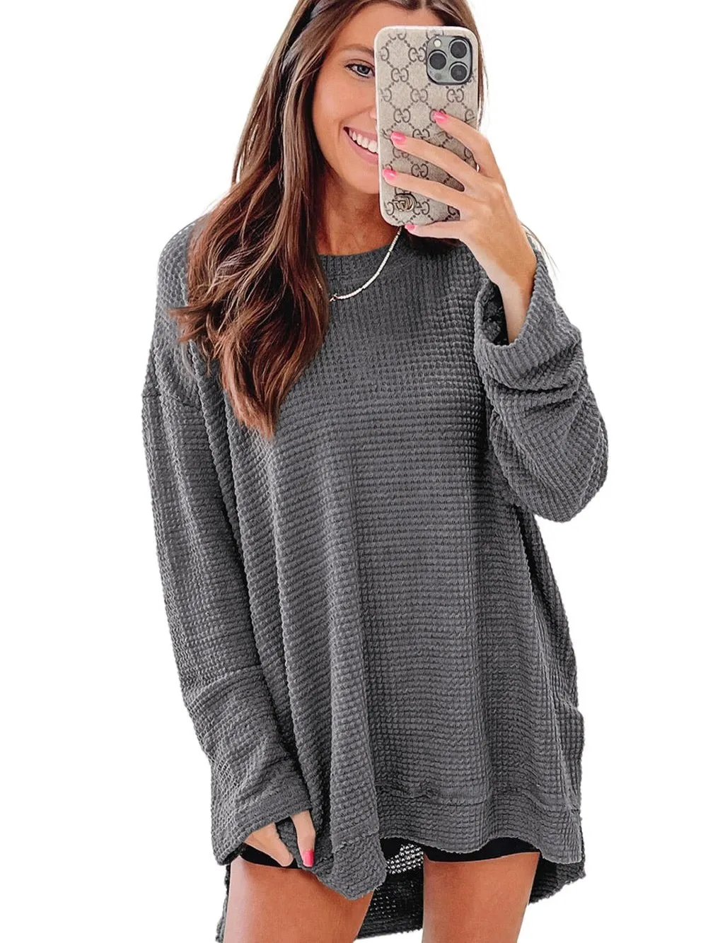Basic Waffle Knit Top