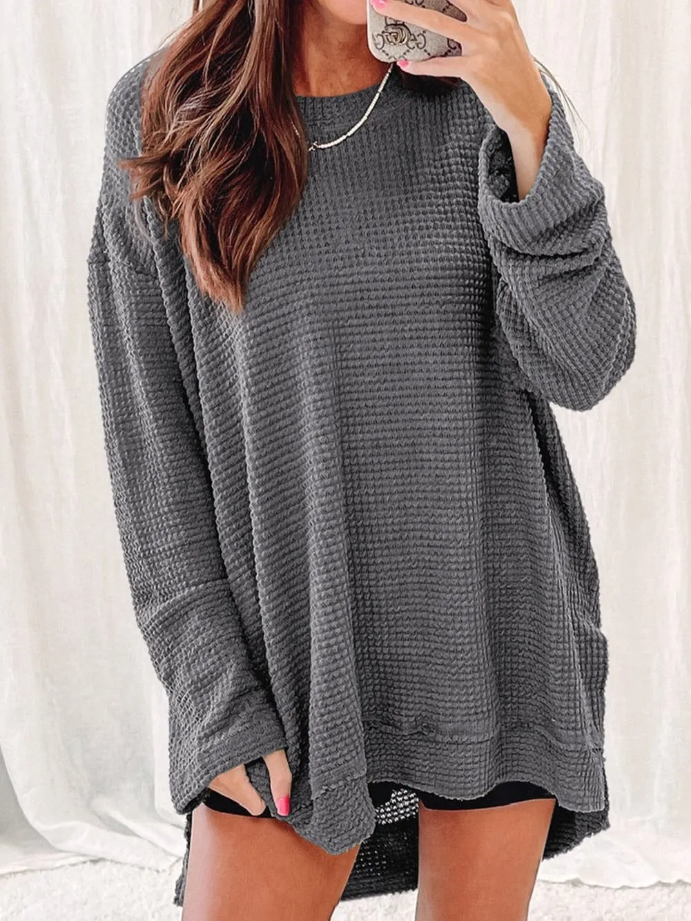 Basic Waffle Knit Top
