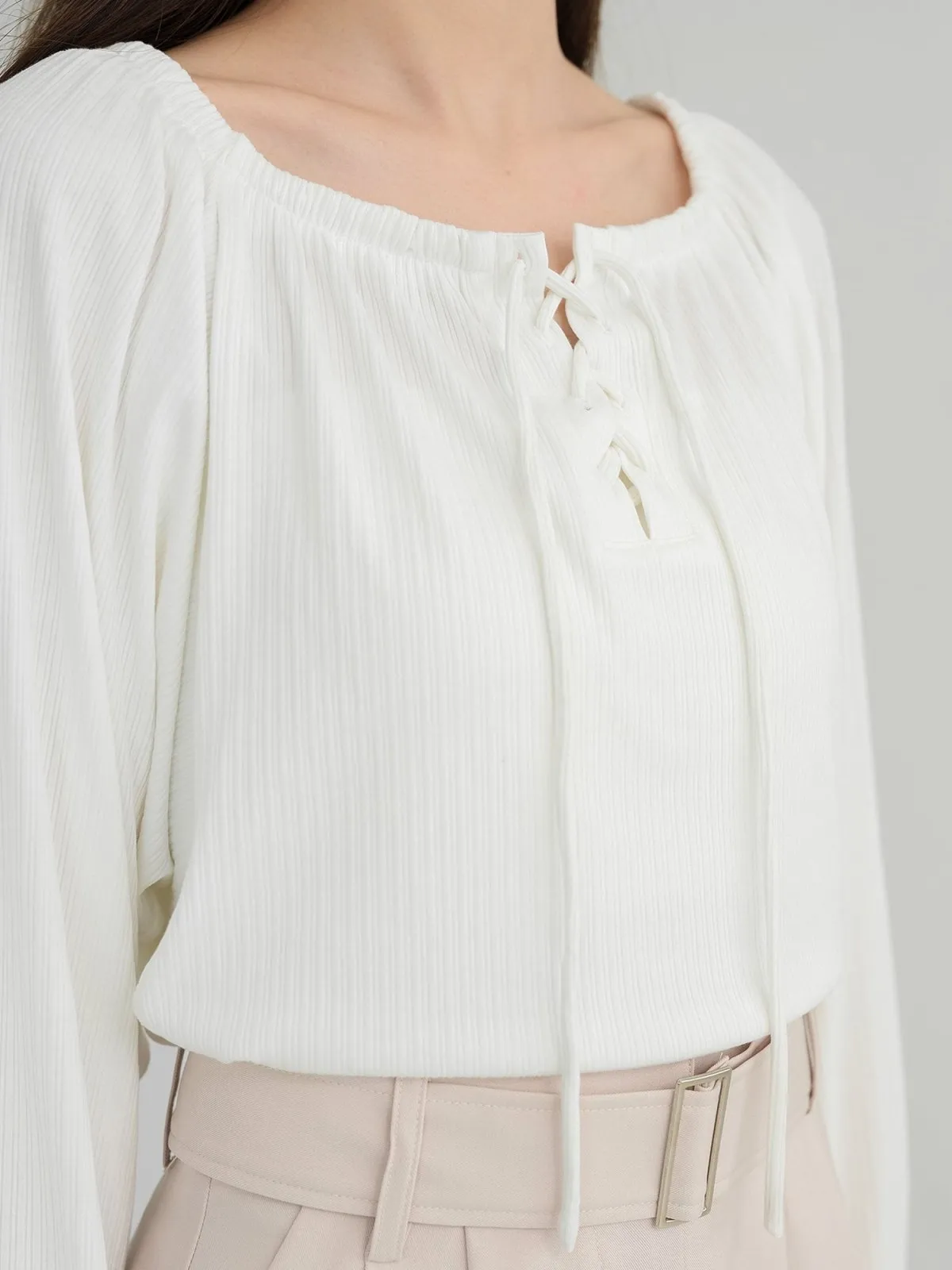 Batwing Lace Up Top*
