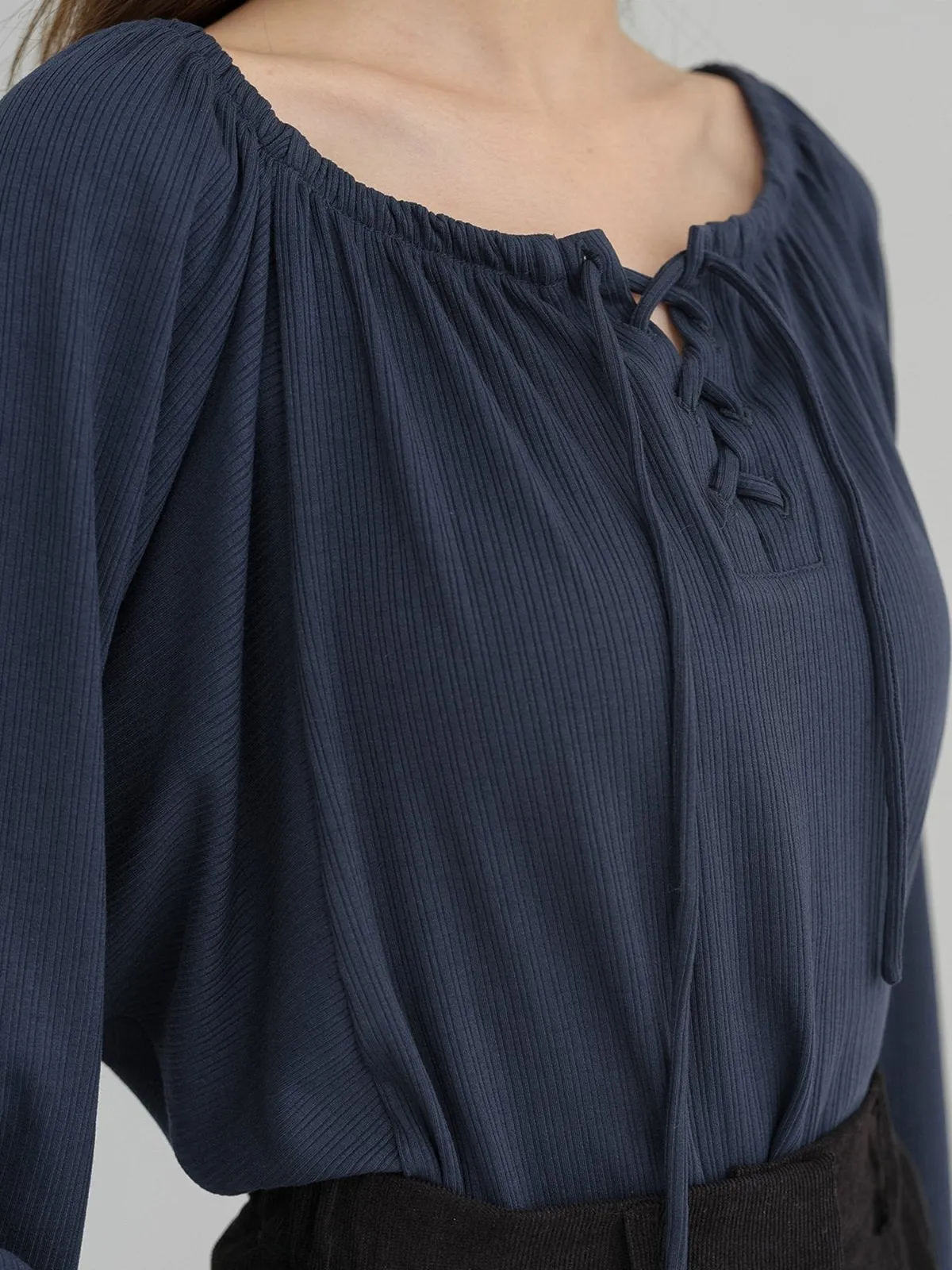 Batwing Lace Up Top*