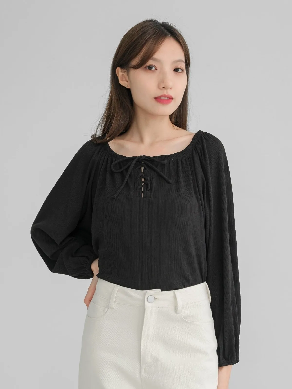 Batwing Lace Up Top*