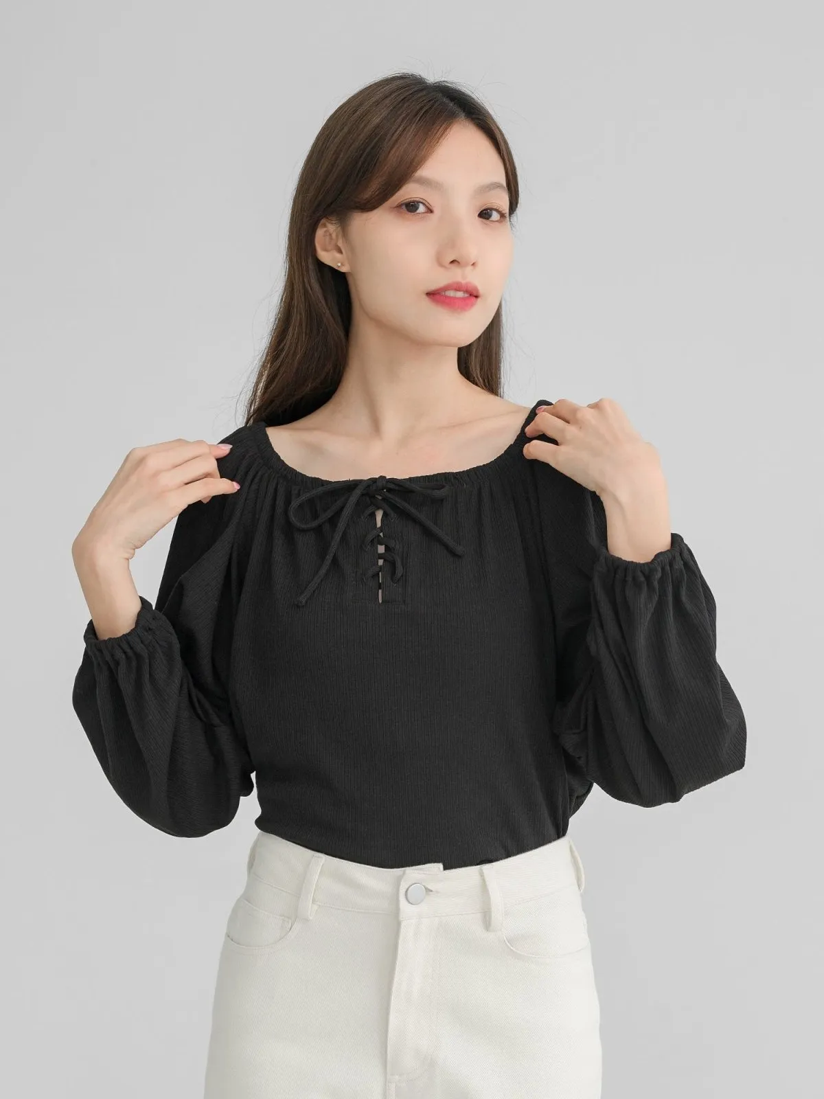 Batwing Lace Up Top*