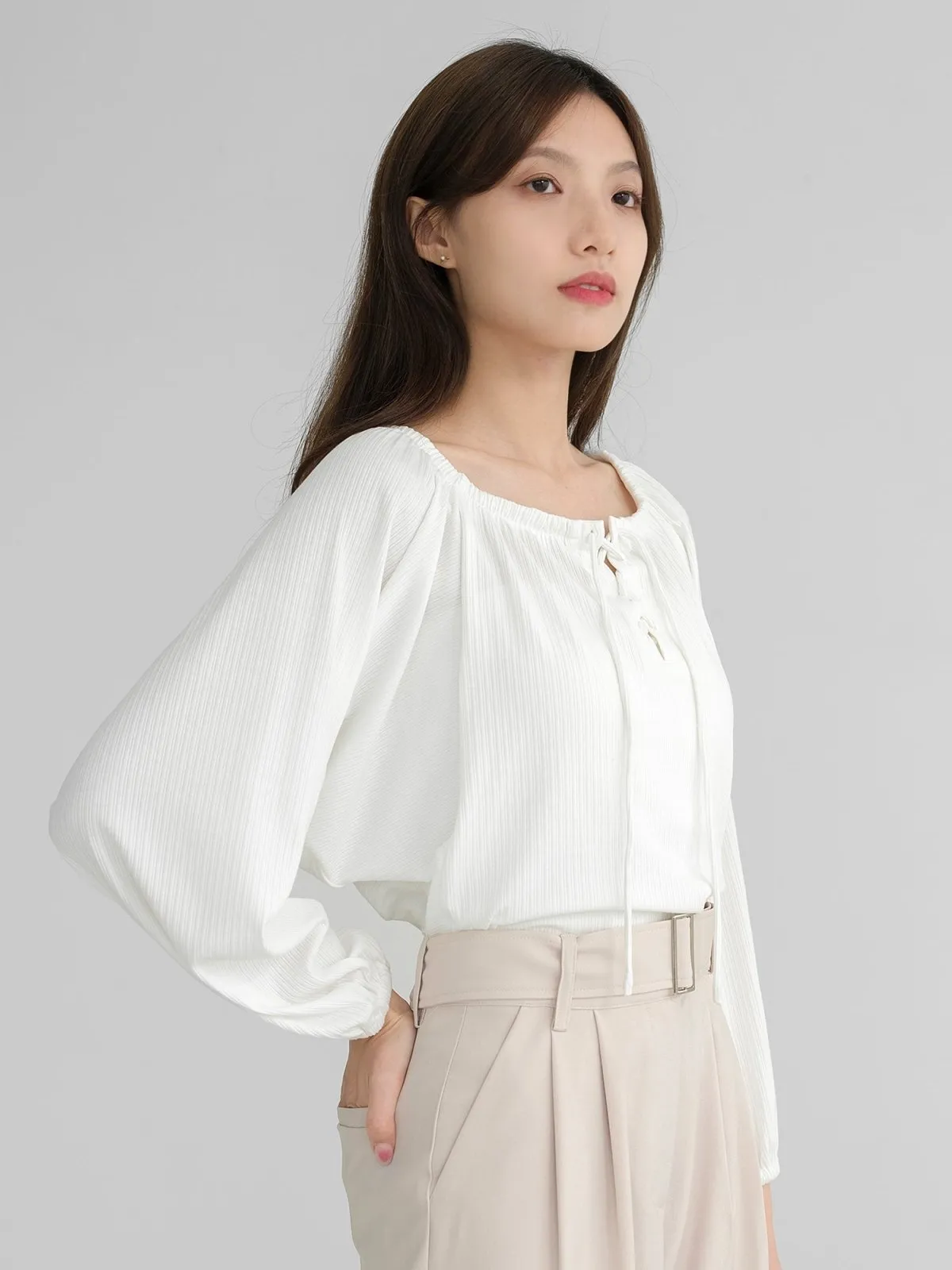 Batwing Lace Up Top*