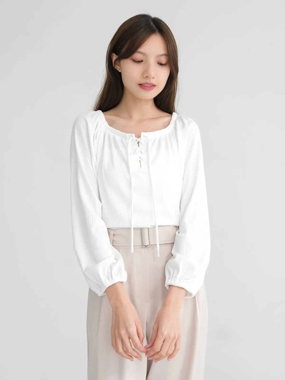 Batwing Lace Up Top*