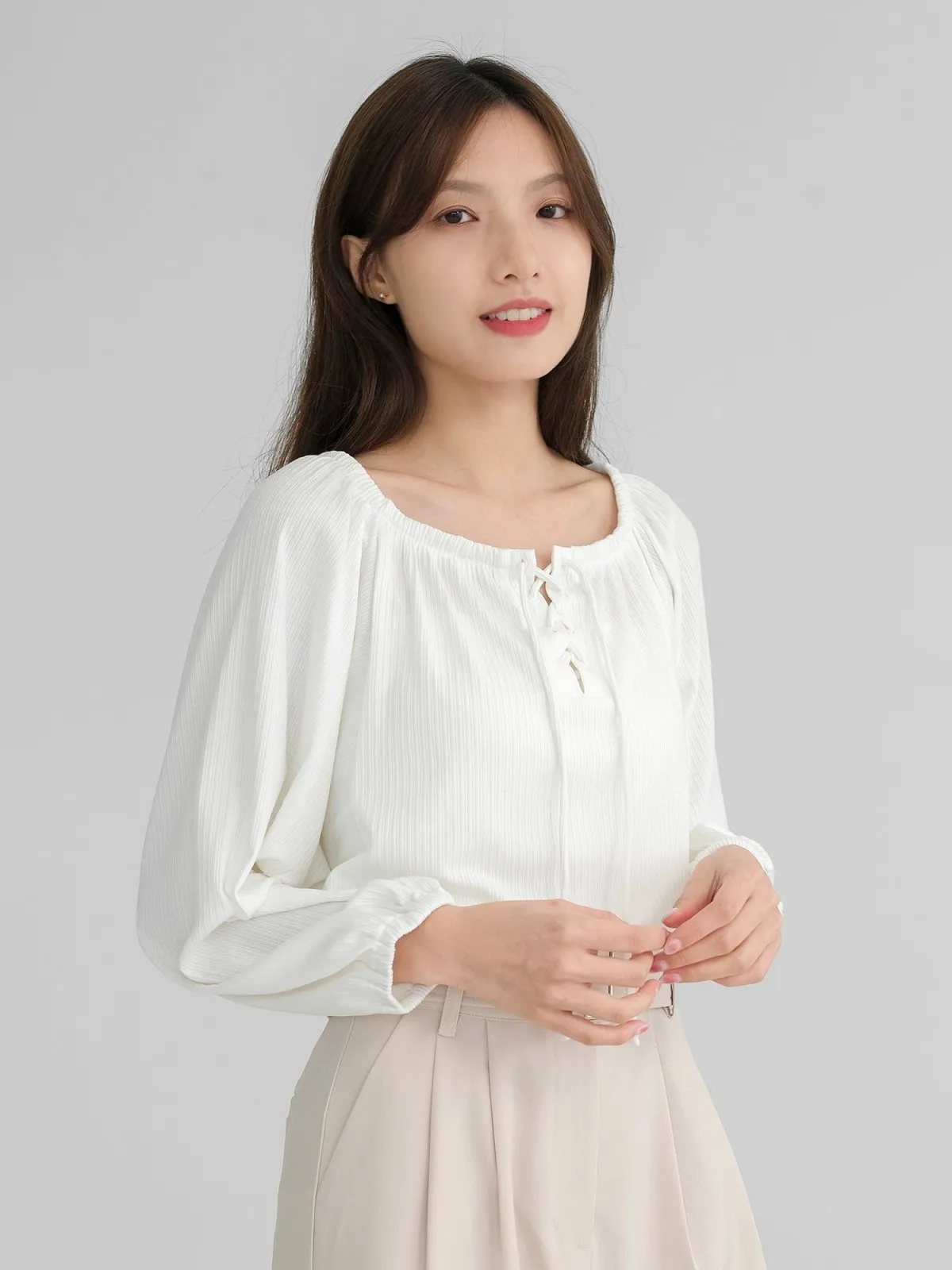 Batwing Lace Up Top*