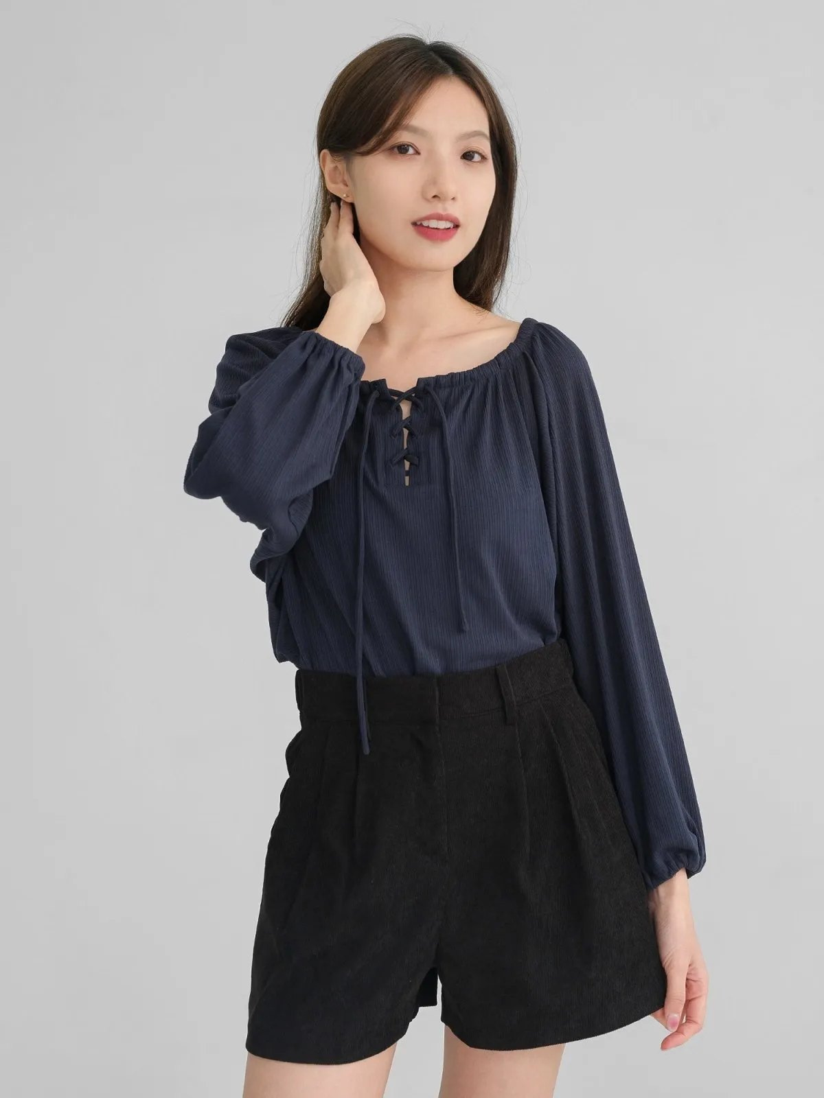 Batwing Lace Up Top*