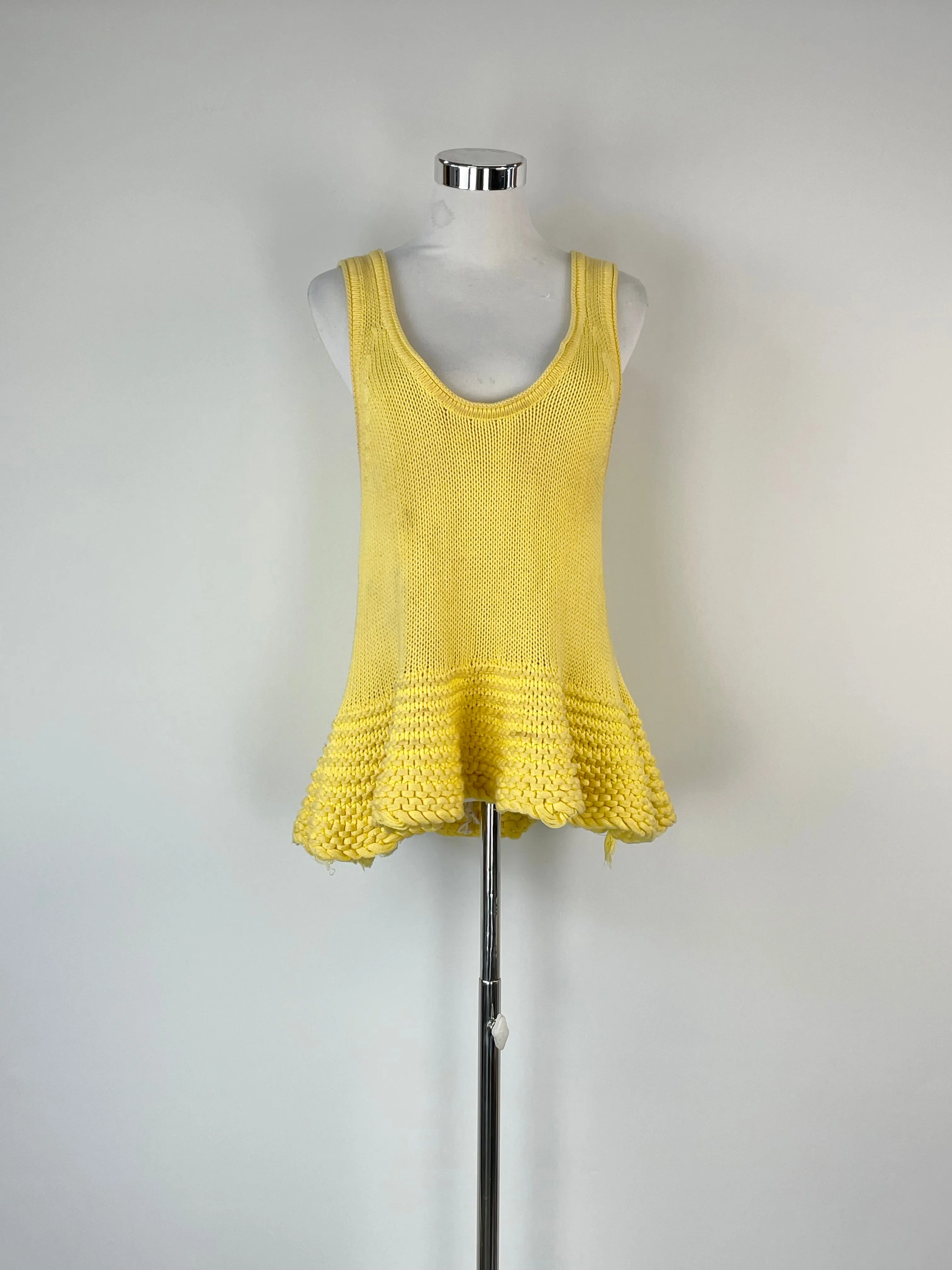Bec   Bridge Canary Yellow Knit Peplum Top - AU8