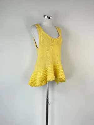 Bec   Bridge Canary Yellow Knit Peplum Top - AU8