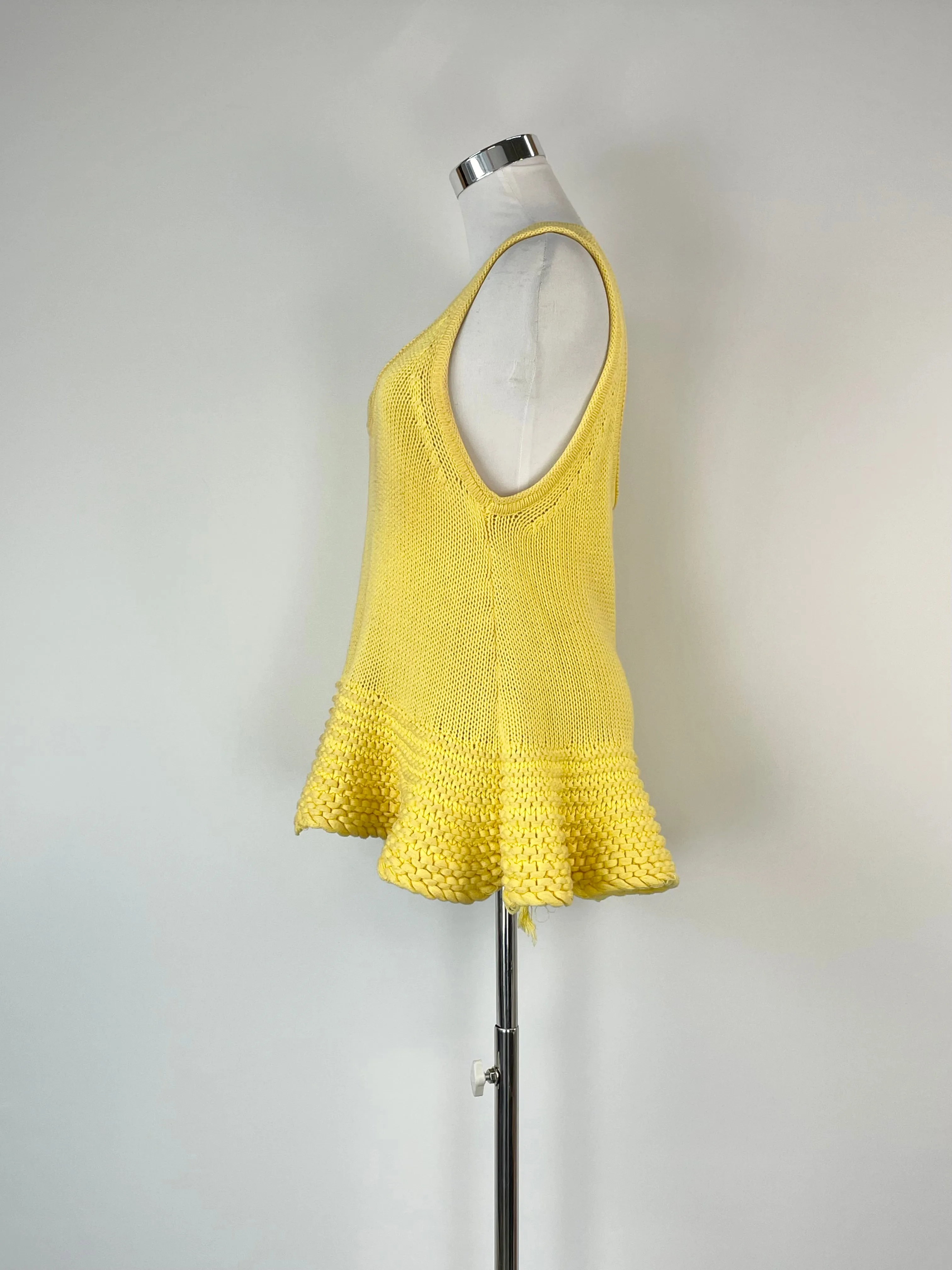 Bec   Bridge Canary Yellow Knit Peplum Top - AU8