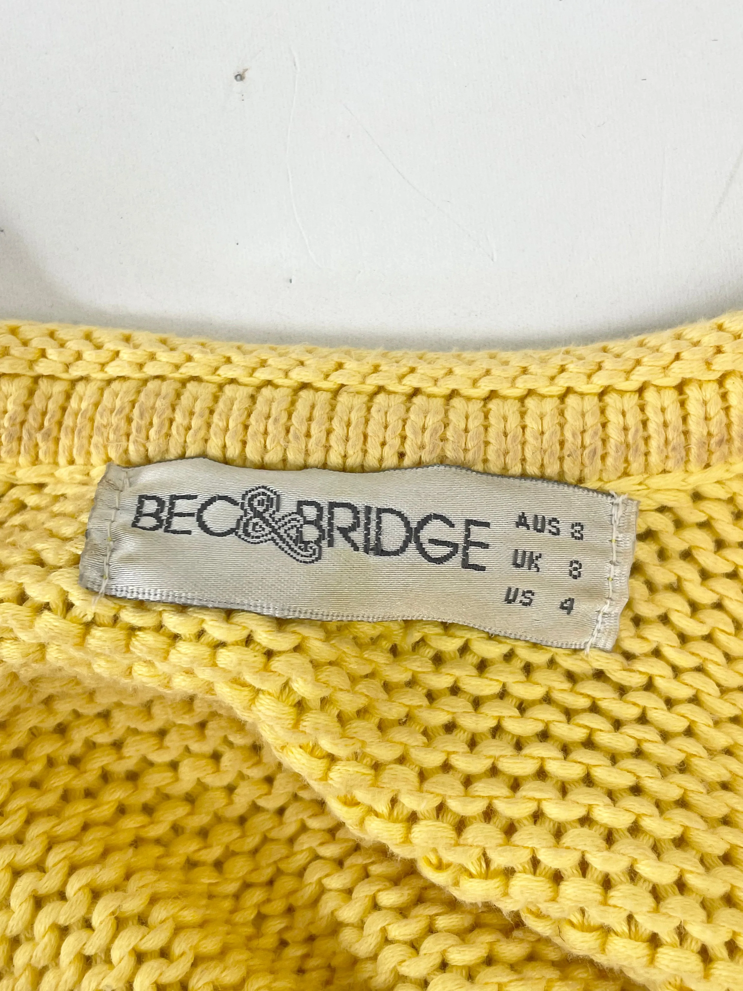 Bec   Bridge Canary Yellow Knit Peplum Top - AU8