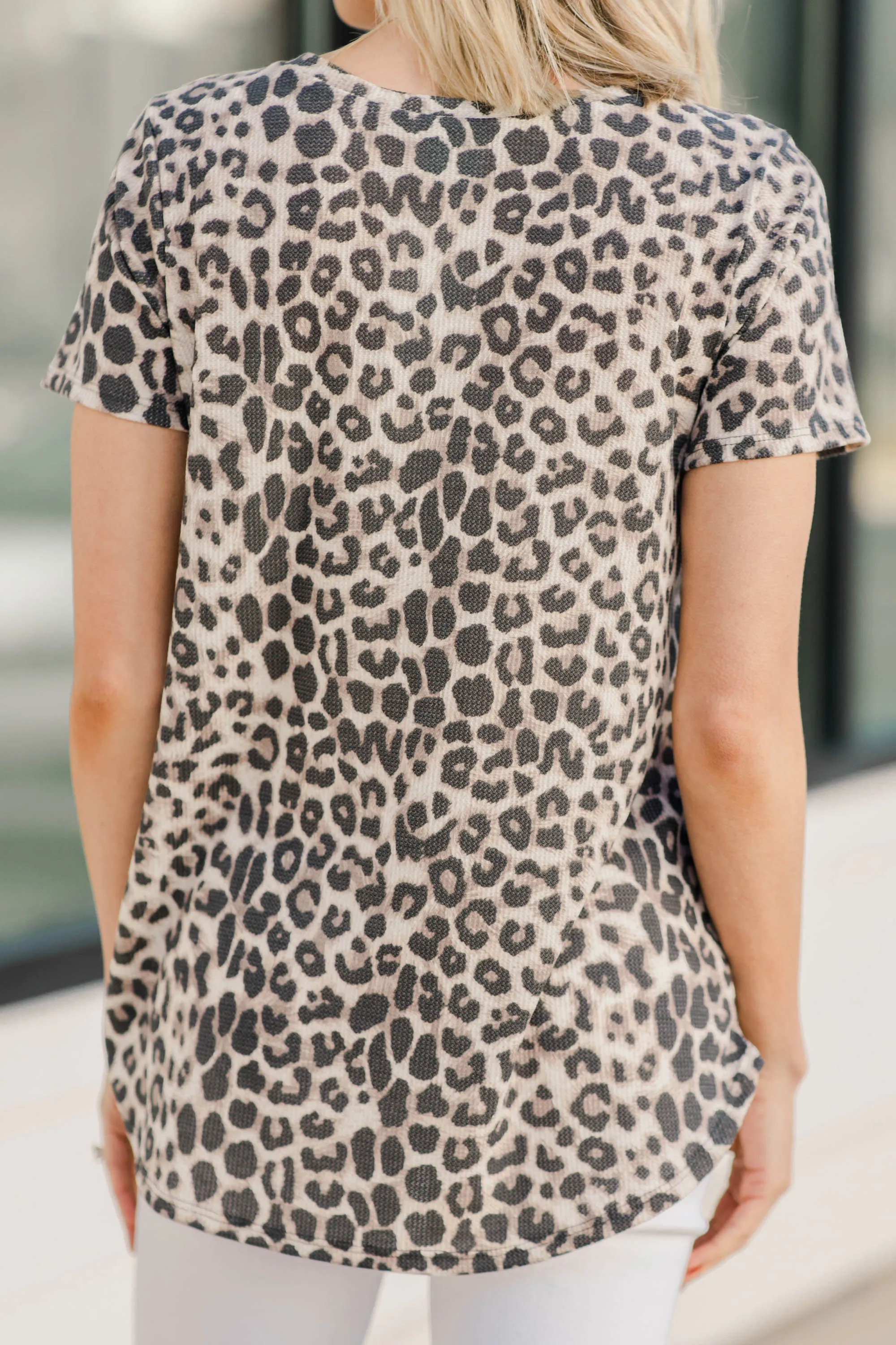 Become Your Best Self Brown Leopard Top