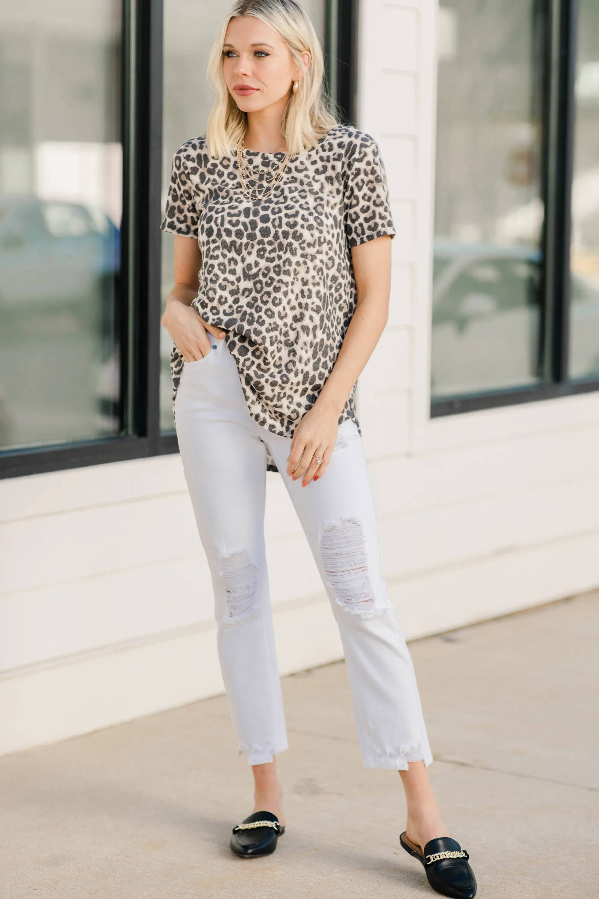 Become Your Best Self Brown Leopard Top