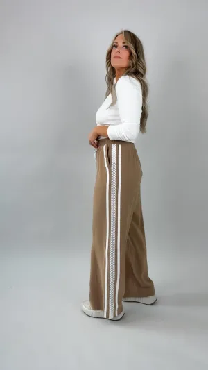 Beige Track Pants