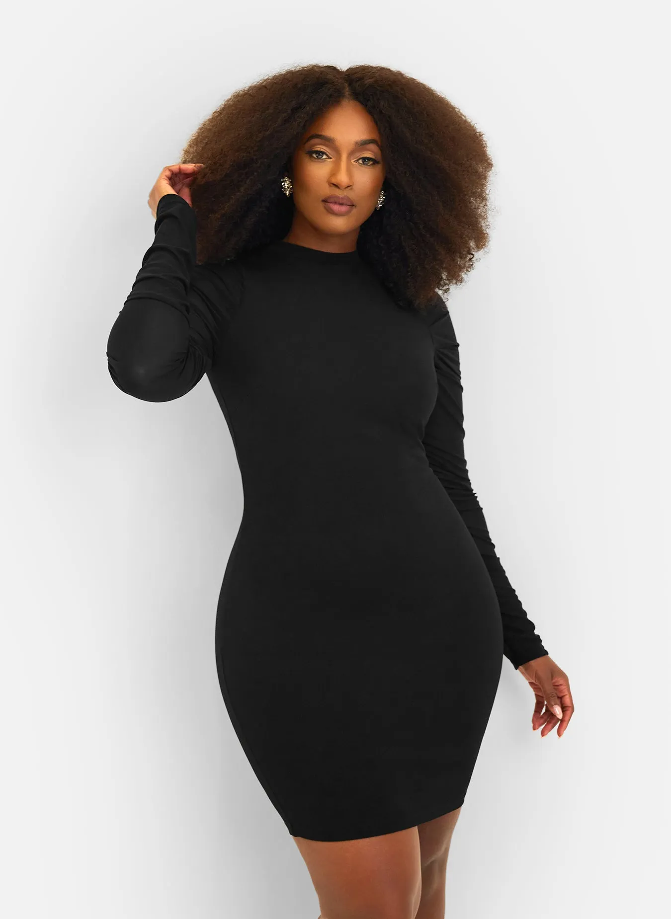Believe Me Mesh Long Sleeve Mini Bodycon Dress