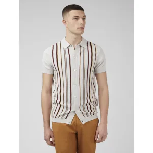Ben Sherman - Stripe Button Through Polo - Ivory