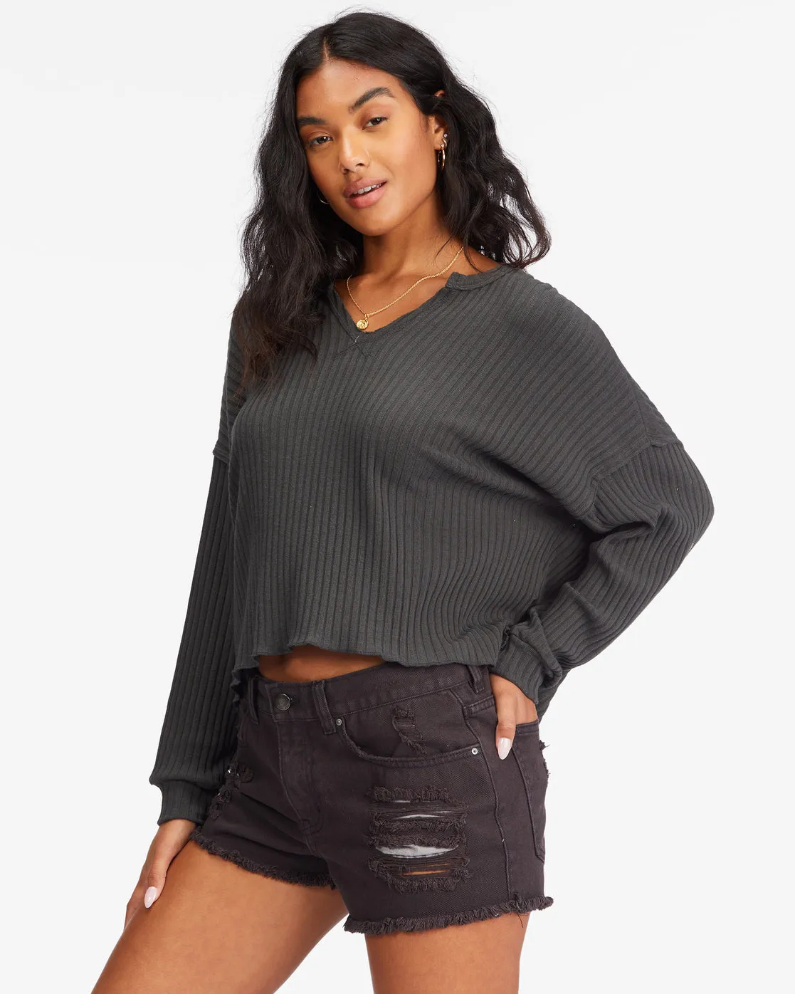 Billabong So Easy L/S Shirt-Off Black