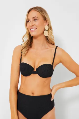 Black Balconette Scrunchie Bikini Top