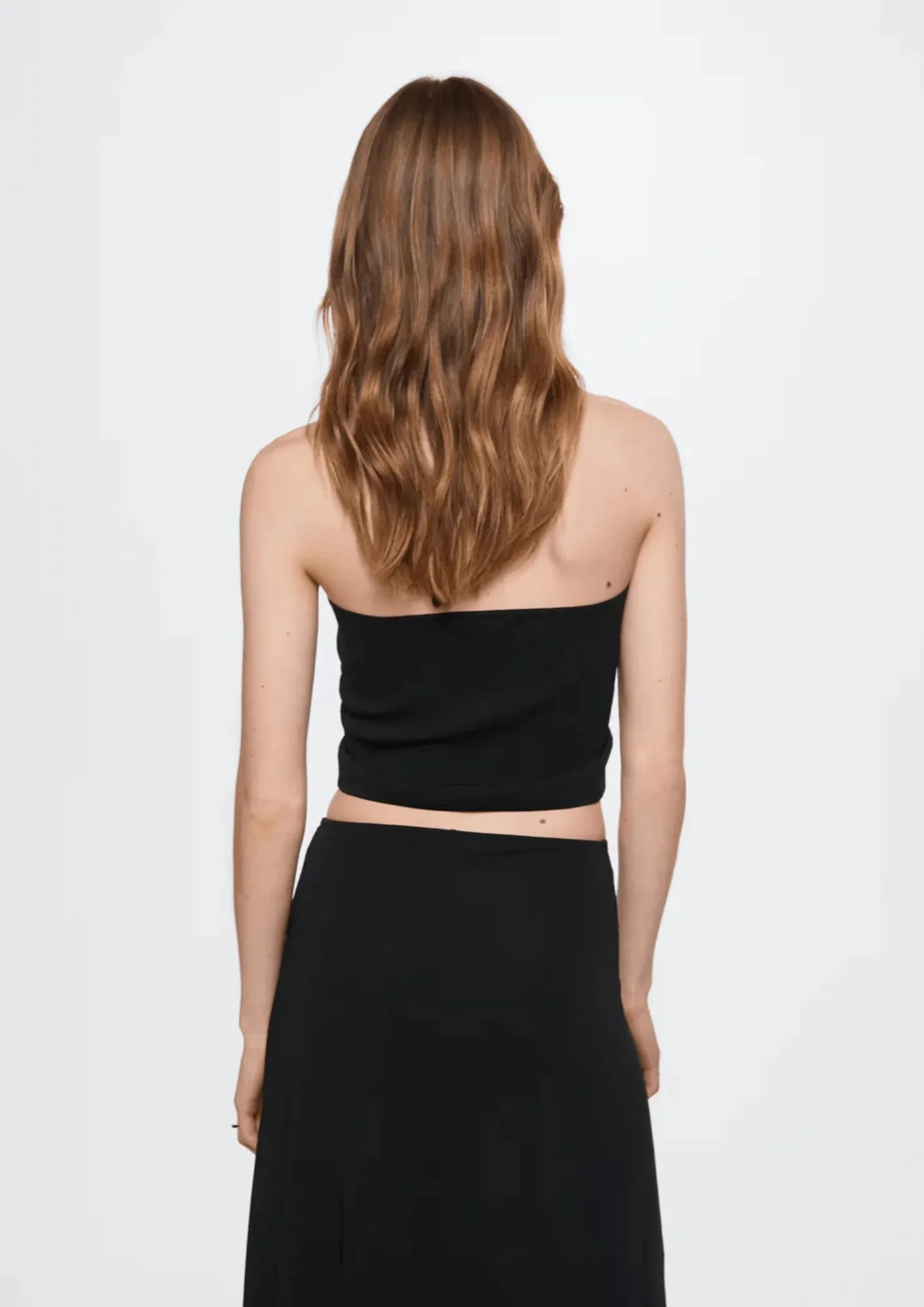 BLACK CROP KNIT TOP