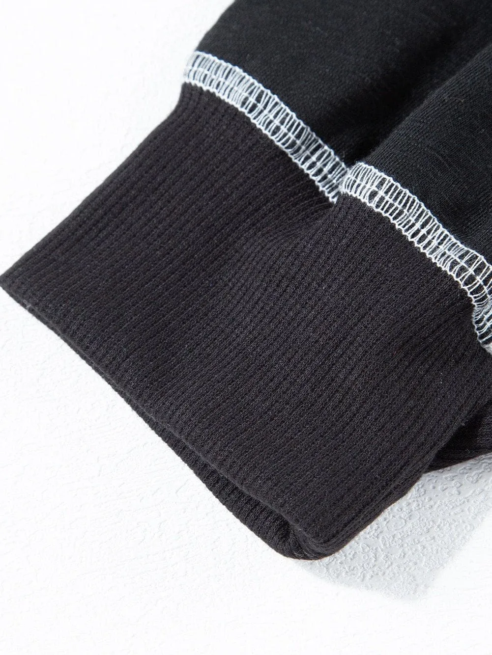 Black Hooded Maxi Dress with Contrast Stitching