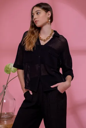 Black Knit Top
