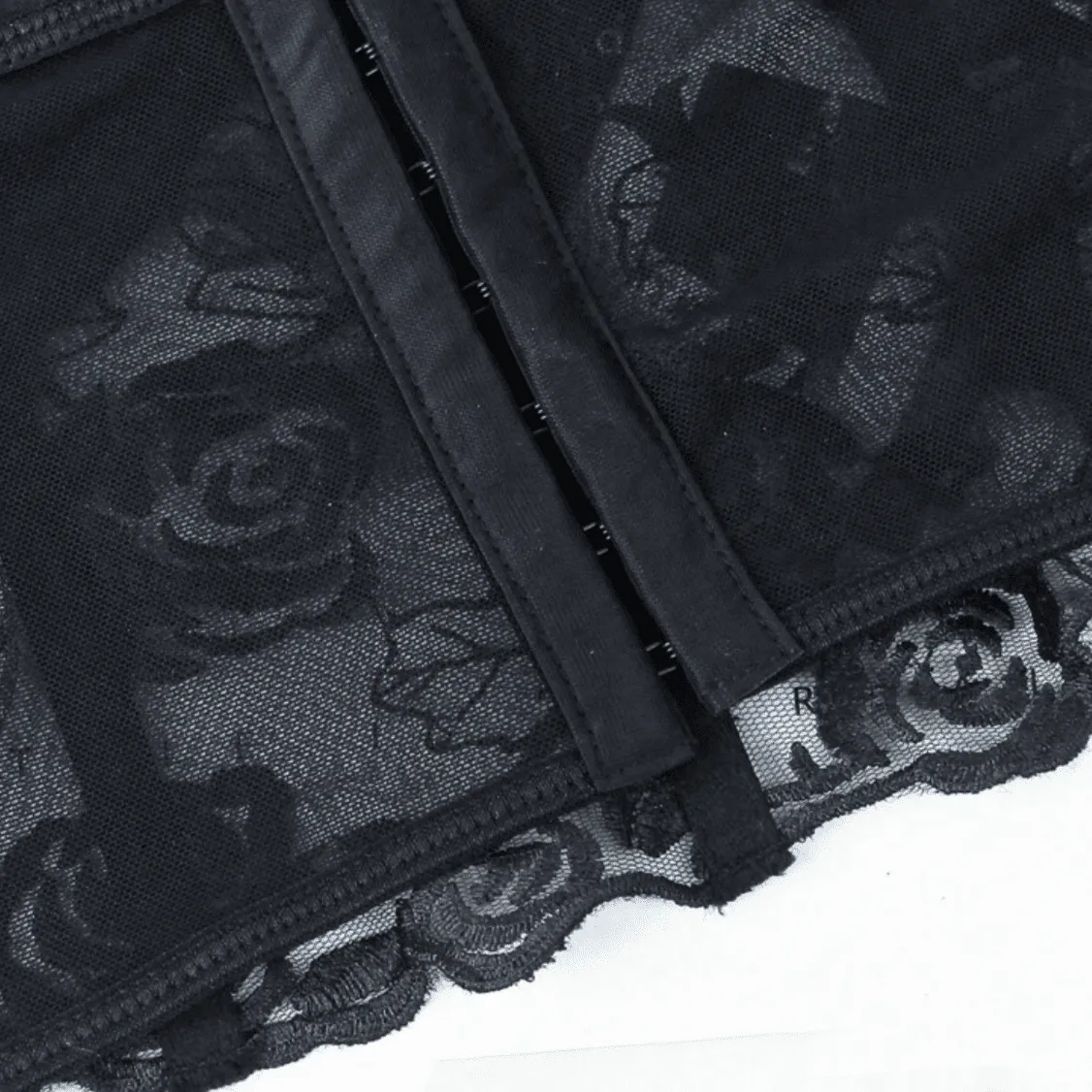 Black Lace Corset Embroidered
