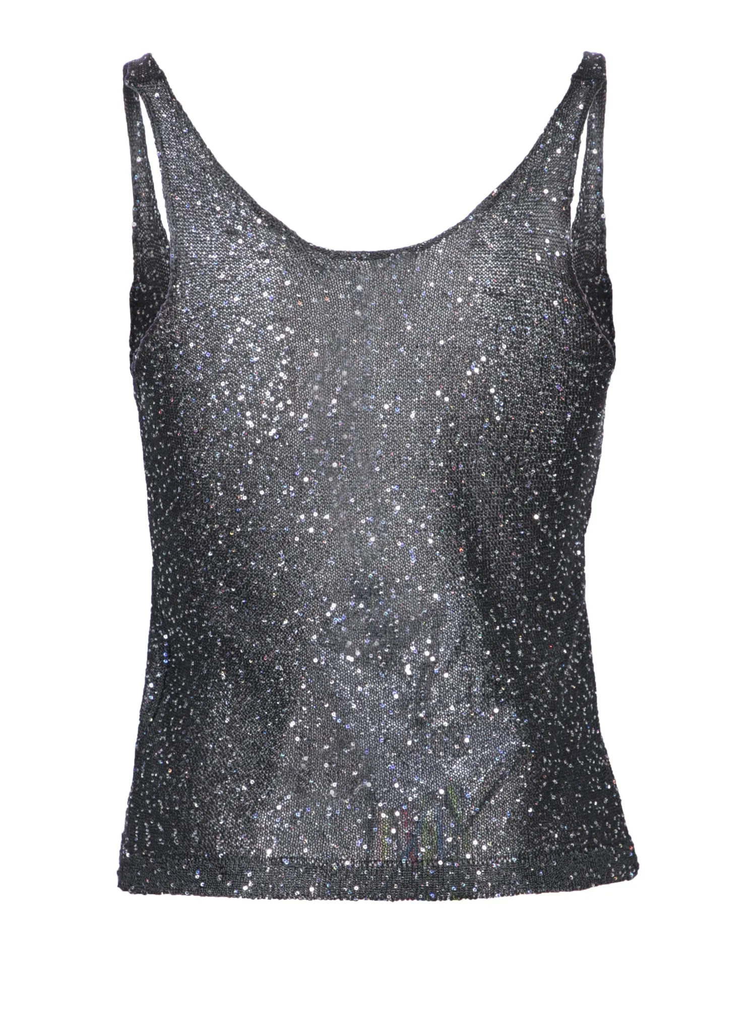 Black Sequined Knit Top