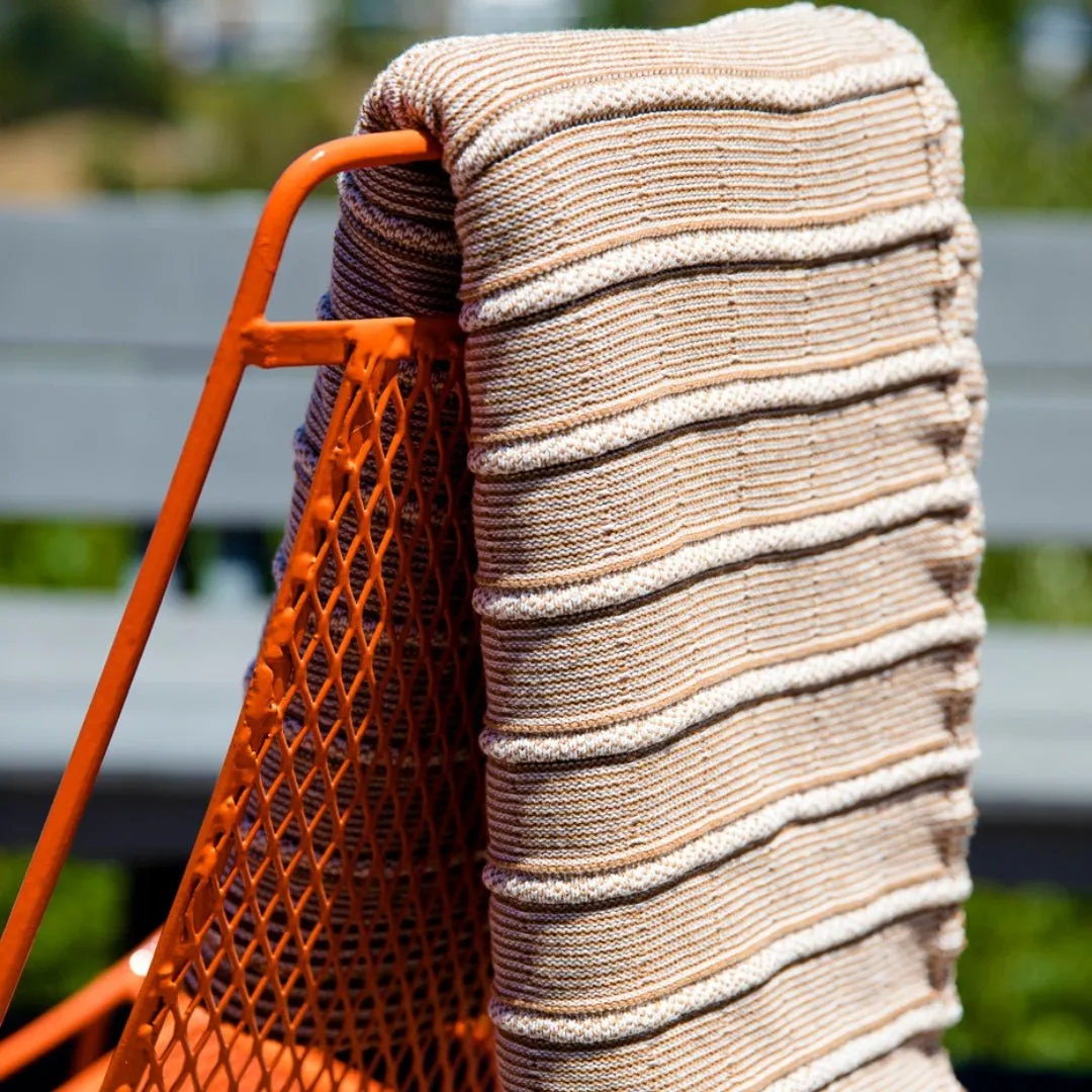 bläanks | Sustainable Rolled Texture Throw Blanket | Camel   Greggio