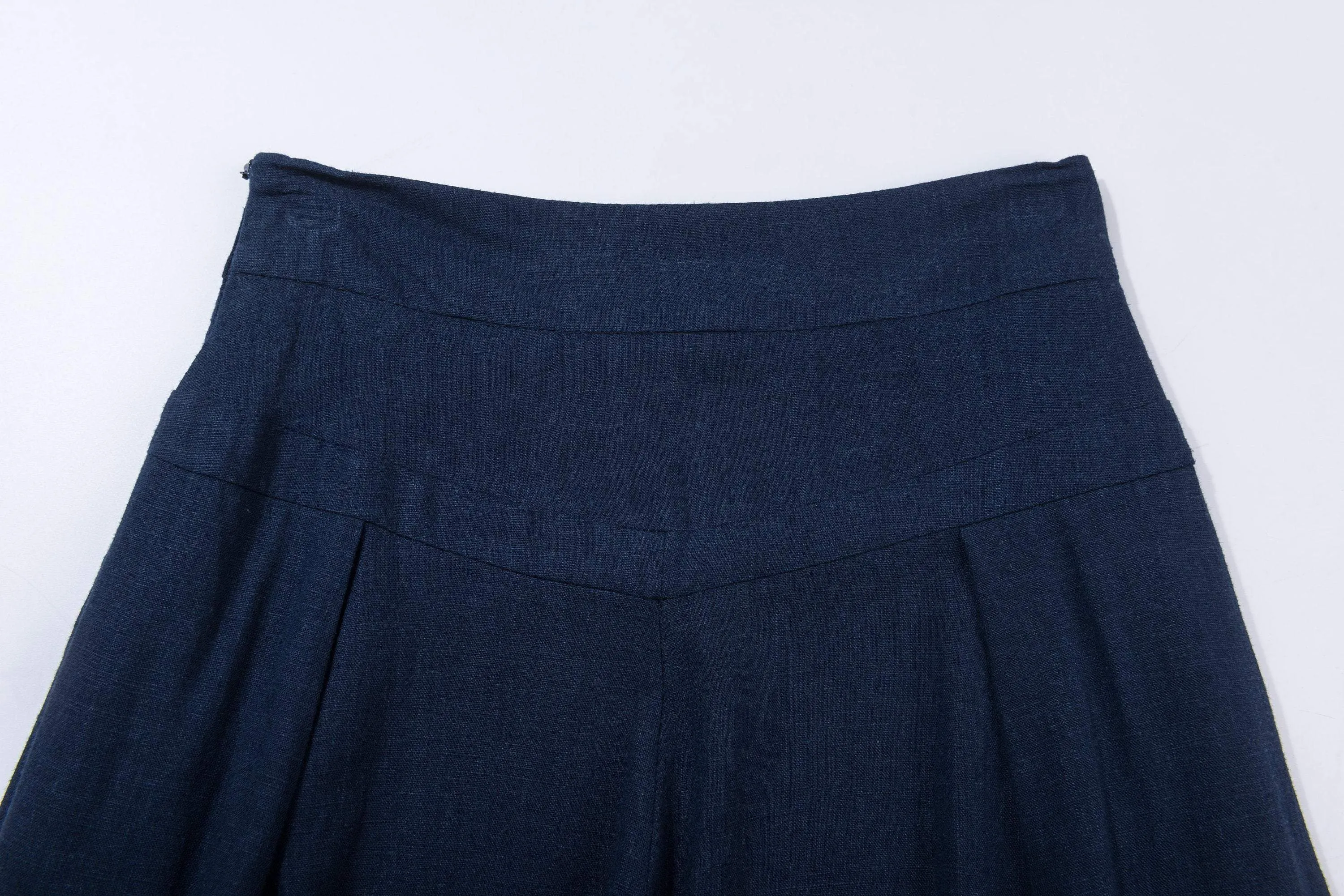 Blue linen pants, winde leg linen pants for womens,  loose and casual bule linen pants for summer, handmade plus size linen pants C1265