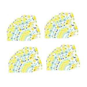 Blue Pink Floral Printed Paper Hand Guest Bath Towel Napkin Set of 32