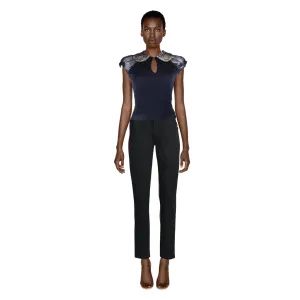 BLUMARINE Navy Blue Knit Cotton Top | Size 38