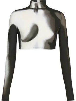Body Print Jersey Cropped Top