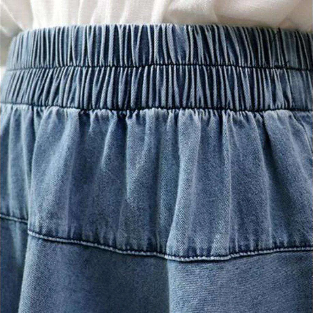 Bohemian light maxi denim skirt
