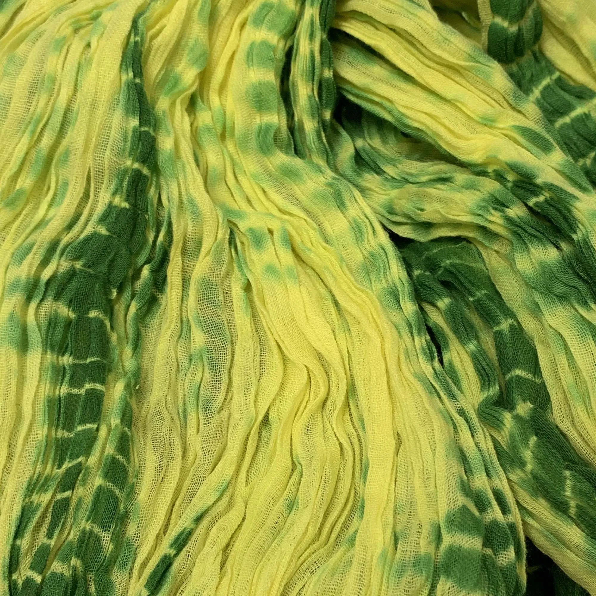 Boho Crinkled Indian Cotton Beaded Fringe Tie-Dye Fashion Long Scarf